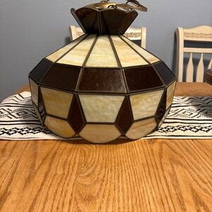 Vintage stained glass pendant light